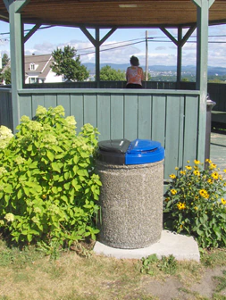 EcoloTOP lid for public waste bin use in a park
